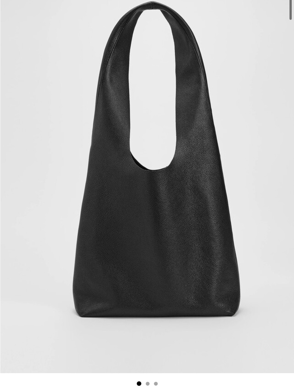 Eileen Fisher Black Pebbled Leather Shoulder Bag